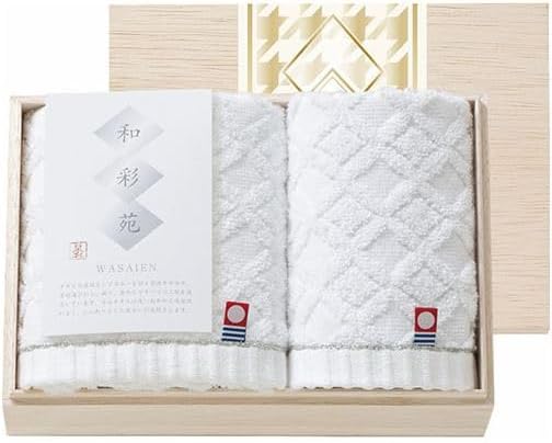 【5セット】 今治タオル 和彩苑 フェイスタオル&amp;ウォッシュタオル(国産木箱入) C6072627X5 top1-ds-25