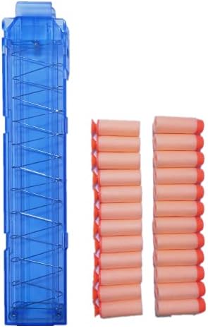 Midodor Uzi-SMG Suitable for Nerf N-Strike Elite Series Foam Explosive supplementary Ammunition.Toy Gun Spare Magazine for Boys Girls Family Party 24 Bullets (12 Rounds + 12 Suction Cups)-Blue