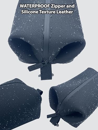 Q-RUN Toiletry Dopp Kit - Silicone Toiletry Kit Organizer, Bathroom Travel Kit For men- Silicone Toiletry Bag, Leak Resistance, Easy to Clean (Black, Medium 9 x 5 x 5 inches)3