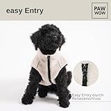 PAW WOW MIKA Hundejacke | Hundemantel Teddy-Fleece | Hunde-Weste mit Bauchschutz für kühle Temperaturen (Beige, L)