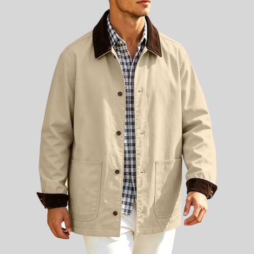 fartey Mens Winter Jacket Collared Button Up Coats Fall Winter Outfits - image 5