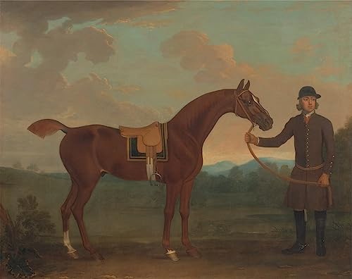 Peinture à l'huile Match Run sur Newmarket Heath, affiche d'art vibrante d'histoire