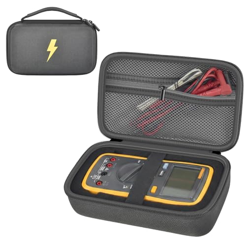 Image of Case Compatible for Fluke 17B+ /15B+ / 17B / 15B / /177 /179 / 113 /114 / 115 /116 / 117 /87V / 88V / 101 Digital Multimeter, Protective Travel Storage Bag with Detachable DIY Foam (Box Only) (Grey)