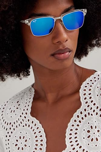 Maui Jim Men's and Women's Kawika Polarized Classic Sunglasses, Crystal/Blue Hawaii, Medium - Thumbnail 3