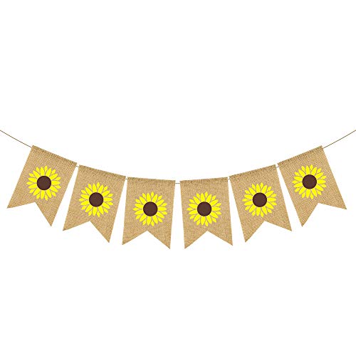 Jute Burlap Sunflower Banner Baby Shower, Birthday Party, Wedding, Graduation Party Decoration