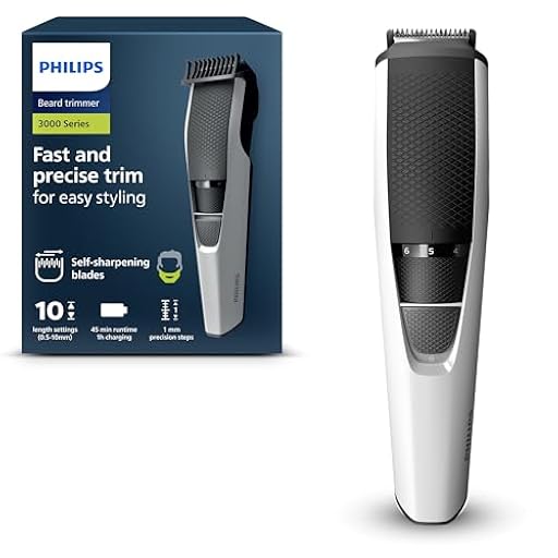 Philips Recortador de Barba Serie 3000, Teconología Lift & Trim, Cuchillas con puntas redondeadas, 10 posiciones ajustables, peine-guía, 100% resistente al agua, indicador de batería, modelo BT3206/14 | Ya disponible en tu tienda friki favorita! En mundofriki.es!
