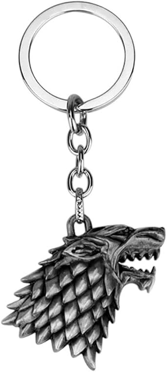 New 2026 Unisex Thrones Keychain House Stark Wolf Head Badge Pendant Ice And Fire Key Chains Keyring Souvenir Accessories Women Men Gift Jewelry Findings Fashion Trendy Creative For