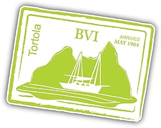 Magnet BVI Passport Stamp Tortola Retro Flexible Vinyl Magnet Waterproof Car Magnetic Bumper Sticker 5"