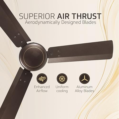 Image of V Guard Gatimaan Pro Bz Ultra High-Speed Ceiling Fan for Home |BEE 1 Star Rating | 370 RPM | Aerodynamically Designed Blades | 1.2M Sweep | Pearl Brown