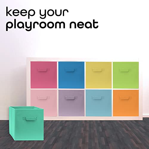 Cube Storage Bins - Fun Colored 11 Inch Storage Cubes (9 Pack) | Fabric Cubby Basket For Home, Kids Room & Nursery | Dual Handles, Foldable | Cube Organizer Storage Bin #TOP1