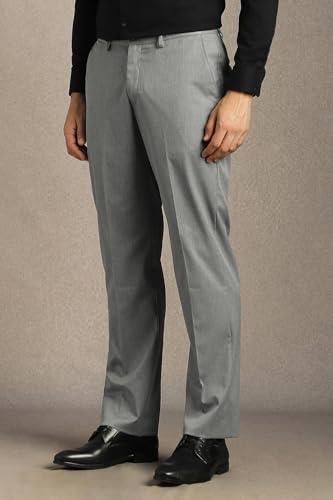 Image of Louis Philippe Men's Regular Fit Everyday Smart Wear Comfort Stretch Work Ready Solid Formal Trouser