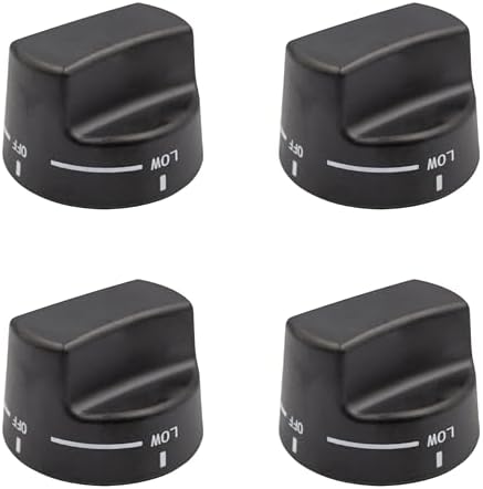 Lot De 4 Boutons De Plaque Cuisson Whirlpool Noirs - Réf. 8273103 / PS393678 | Pour Cuisinière, Four