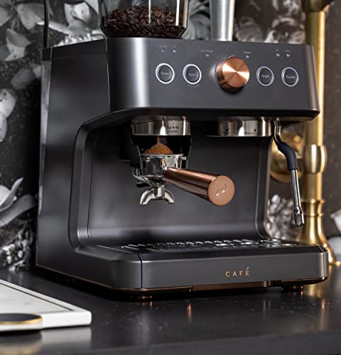 Café Bellissimo Semi Automatic Espresso Machine + Milk Frother | Wifi Connected| Built-In Bean Grinder, 15-Bar Pump & 95-Ounce Water Reservoir | Matte Black, C7Cesas3Rd3 #TOP3