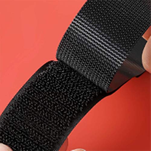 Minghaoda Sew on Hook and Loop Style 1 Inch Non-Adhesive Back Nylon Strips Fabric Fastener Non-Adhesive Interlocking Tape Black, 5 Yard - Thumbnail 5