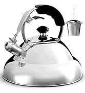 Willow & Everett Whistling Tea Kettle for Stove Top - 2.75 Quart Tea Pots for Stove Top w/ Stainl...