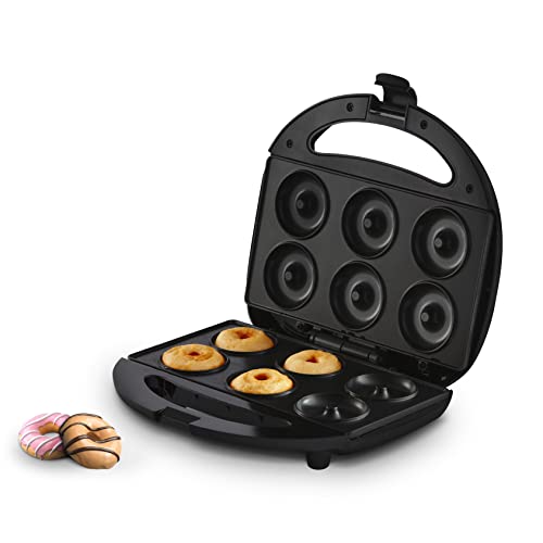 Image of Tower Mini Donut Maker, 750W, Non-Stick Plates, Locking Latch, Indicator LED, Black, T19042BLK