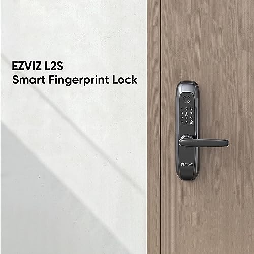 EZVIZ-L2S-Smart-Fingerprint-Lock-Keyless-Lock-with-Four-Unlock-Methods-Real-Time-Mobile-Alerts-Built-in-Electronic-Doorbell-Anti-Tamper-Alarm-Low-Battery-Warning-Easy-User-Management