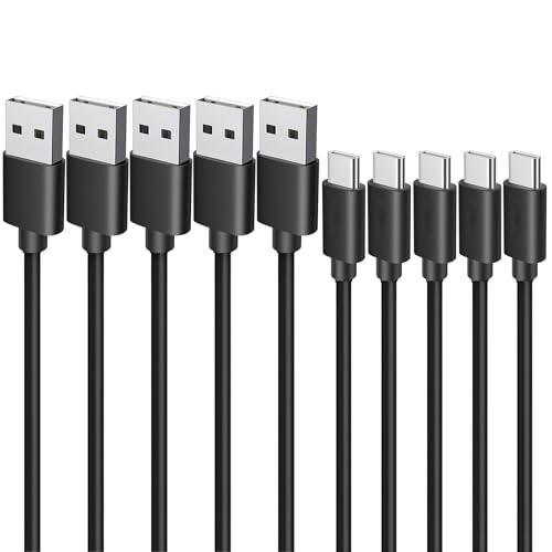 USB Type C ケーブル 1.5m 5本セットLpoieJun タイプC (USB A to USB C)ケーブル 3A出力で超急速充電 USB2.0準拠品 高耐久TPE素材 スマートフォン/タブレット/ゲーム機のタイプｃ機種に対応 (ブラック)