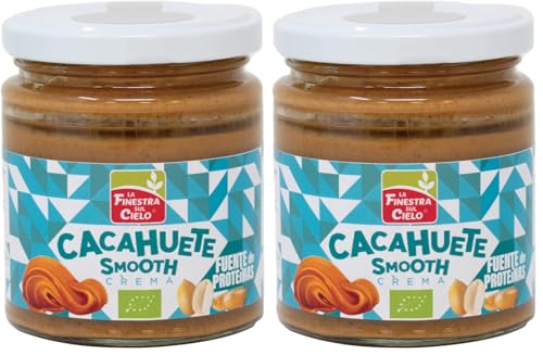 LA FINESTRA SUL CIELO Crema de Cacahuete Smoothy BIO, 200g (Paquete de 2)