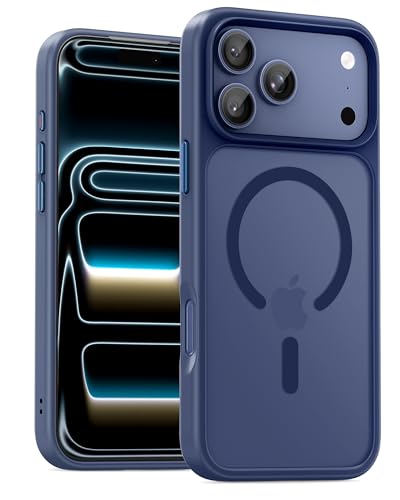 Image of UNBREAKcable Magnetic for iPhone 17 Pro Max Case 6.9-Inch, Compatible with MagSafe, Full Camera Protection, Built-in Magnetic Ring, Drop Protection Shockproof Slim Phone Cover - Deep Blue