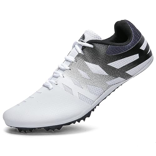 New Track and Field Shoes for Men Women Kids Boys Girls 8 Spikes 100-400 Meter Running Racing Shoes Professional Sprint Sport Sneakers White Black by Ifrich - Used condition - US$17.81