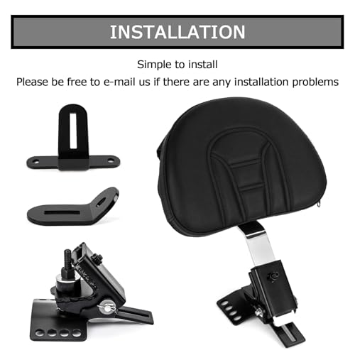 PSLER Plugin Fahrer Rückenlehne Für Touring Modelle 1997-2022, Verstellbares Fahrer-Rückenlehnen Polster Sissy Bar Mit Einer Geschlitzten Basis(Chome)