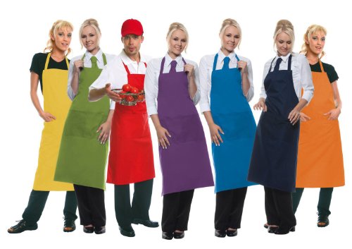 Karlowsky LS 7 PASSION Latzschürze DENMARK mit Bändern und Nahtsicherung, 65% Polyester/35% Baumwolle, Einheitsgröße, 95cm Länge, 75cm Breite, Marine