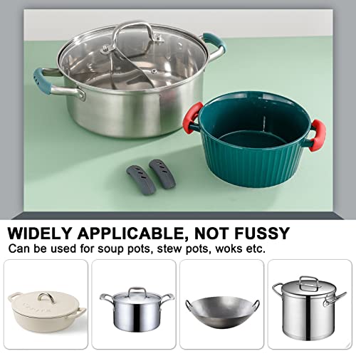 2Pcs Silicone Assist Handle Holder Grip, Cast Iron Skillet Handle Covers Heat Resistant, Non Slip Pot Grip Handle Sleeve, Hot Handle Holder Wok For Frying Pans Griddles, 3'' (Gray) #TOP4