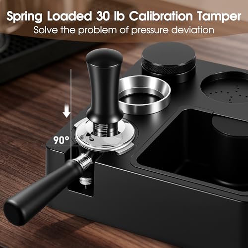Image of Reoszeank 58mm Espresso Accessories Kit, Espresso Knock Box and Tamping Station, Coffee Tamper, Distributor, WDT Distribution Tool, Dosing Funnel and Puck Screen Set Fits Breville 58 mm Portafilter