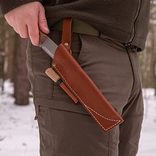 Bps Knives Brown Belt Knife Sheath With Fire Steel - Leather Sheath For Fixed Blade Knife With Fire Starter - Outdoor, Hunting, Bushcraft, Camping Fixed Blade Knives #TOP7