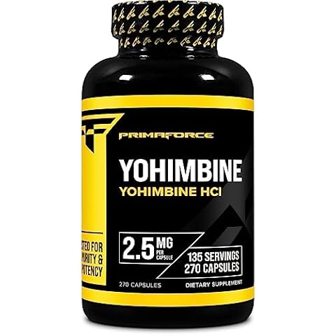 PrimaForce Yohimbine HCl 2.5mg, 270 Capsules - Premium Supplement, Boosts Performance, Zero Fillers, Non-GMO and Gluten Free Cover
