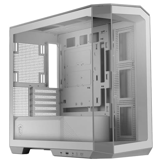 MSI MAG PANO M100L PZ WHITE Case PC Micro-ATX – Compatibilità Micro-ATX, Supporto GPU, Indicatore Livello, Filtri Antipolvere, 33 mm Spazio per Cavi, USB Type-C 20Gbps