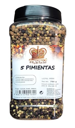 Pimienta en Grano 5 variedades 750 gr - Cinco Pimientas - El Rey del Fruto seco