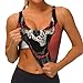 Women Girls Yoga Bras U-Shaped Back Comfortable Sweat Vest with Pads Elastic Sportswear for Gym Fitness, for Day Dead Dog Sugar Skull Flower Art