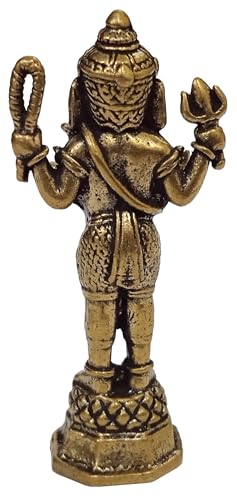 Statue Ganesha en laiton miniature figurine divinité hindoue Purpledip 12698C - 5