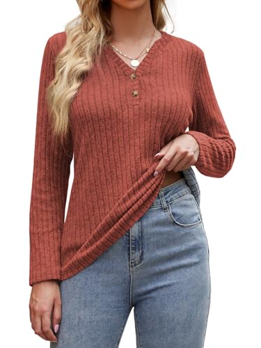 Womens Lightweight Sweaters Button Down Fall Long Sleeve Pullover Shirts Business Casual Tunic Tops3