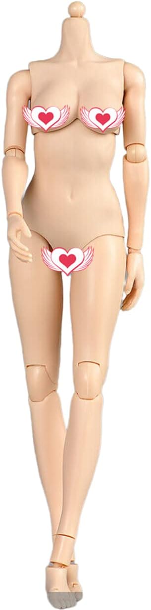 1/6 Scale Female Figure Body, Female Pale Skin Mid Bust Half-Seamless Flexible Action Figure Body Doll Collection