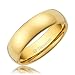 Cavalier Jewelers 5MM Men's Titanium Ring Wedding Band | 14K Gold-Plated | Polished Finish