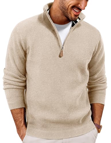 Image of PJ PAUL JONES Men's Jumpers 1/4 Zip Knitted Jumper Warm Pullover Sweater