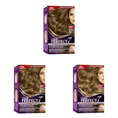 Wella Color Perfect Coloración Permanente para un cabello hidratado y luminoso - Tonos Rubio Oscuro + Rubio Medio + Rubio Avellana