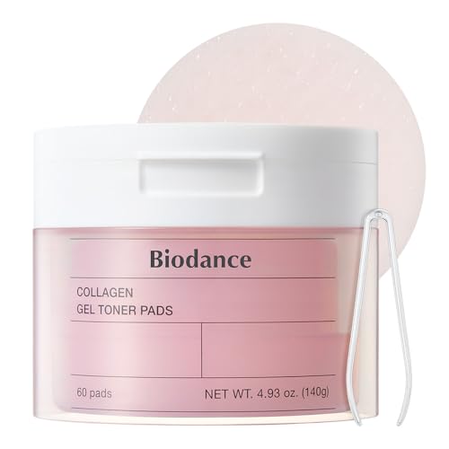 Biodance Collagen Gel Toner Pads, Pore Minimizer for Face, Improving Elasticity, Gentle Exfoliating Toner Pads for Sensitive Skin, Korean Skincareㅣ4.93 fl.oz.(140g)*60Pads