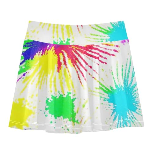 Joisal Watercolor Splashes Fireworks Tennis Skirts Toddler Children Athletic Shorts Girls Skorts Flowy Skirt 4t