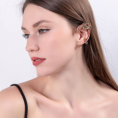 Beaupretty 1 Pair Elf Ear Cuffs, Ear Crawler Climber Earrings Wrap Clip On Cuff Wrap Earrings Non- Piercing Jacket Earrings Ear Jewelry For Christmas Elf Costume Accessories #TOP5