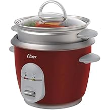 Oster 6-Cup Rice Cooker with Steamer, Red 004722-000-000