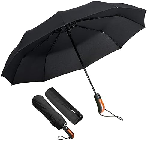 ECHOICE Uniseks dla dorosłych wiatroszczelny składany parasol typu tote automatyczne otwieranie zamykanie kompaktowy z 10-żebrowym wzmocnioną ramą i tkaniną teflonową