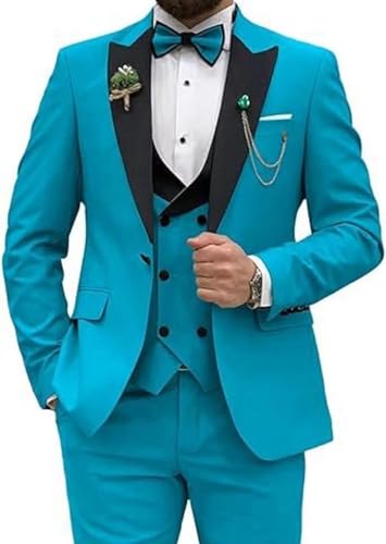 Men’s Suit Slim Fit 3 Piece Suit for Men One Button Blazer Jacket Vest Pants Mens Tuxedo Set for Wedding Dinner Prom4