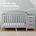 Graco Benton 4-in-1 Convertible Crib and Changer – GREENGUARD Gold Certified, Crib & Changing-Table Combo, Water-Resistant Changing Pad, Converts to Toddler Bed, Daybed and Full-Size Bed (Pebble Gray)