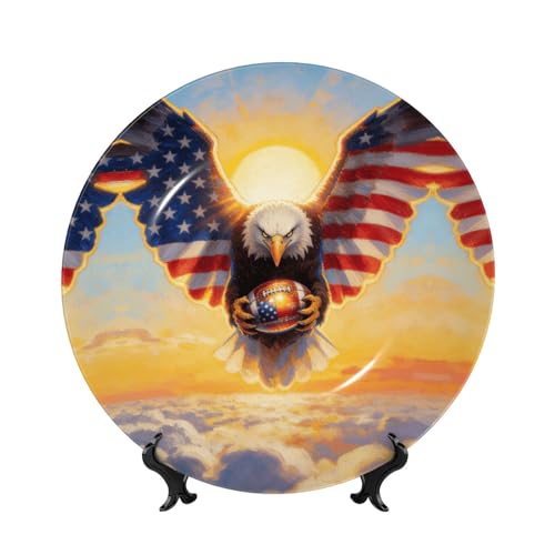 Plato decorativo FlagTemper en porcelana fina 7 in miniatura 1