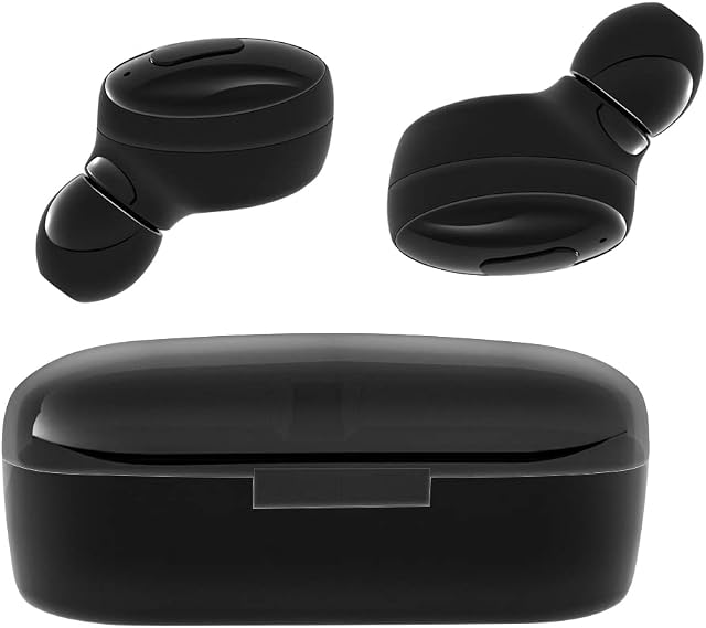 LINCHM True Wireless Earbuds Bluetooth Headphones with Charging Case Stereo Earphones in-Ear Built-in Mic Headset (A)