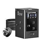 LIPWEL Extension Lead with USB Slots Surge Protected, 4 Way 13A 3250W Overload Protection Switch 5FT Extension Cord Multi Plug Socket 30W GaN Fast Charging (2 USB-A & 2 USB-C) for Office Home - Image 1